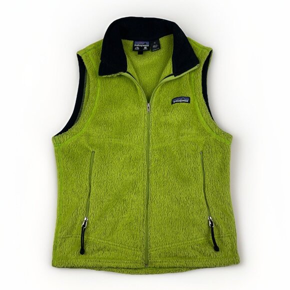 Vintage Patagonia R Regulator Polartec Green Fleece Vest Men Sz XS USA Read* - Picture 1 of 16